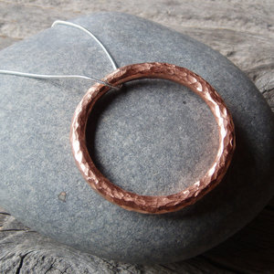 hammered copper circle necklace as seen in ACF