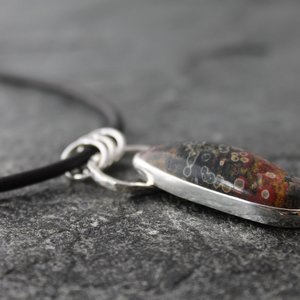 Black Guadalupe Poppy Jasper Necklace with Sterling Silver