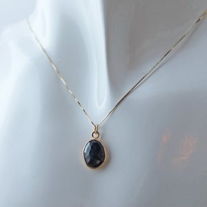 Sapphire Pendant Necklace with 14K Gold