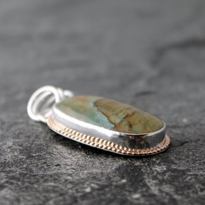 Vistaite Jasper Necklace with Silver and 14k Gold