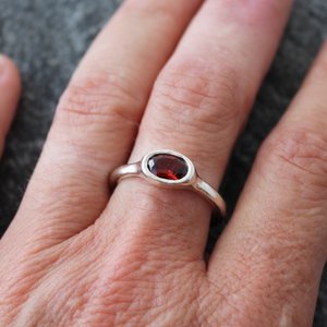 Garnet Ring, neva murtha jewelry, sunshine coast bc jewelry