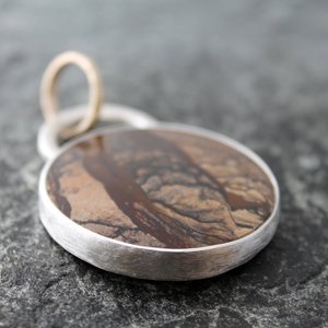 Deschutes Jasper Necklace with Silver and 10K Gold