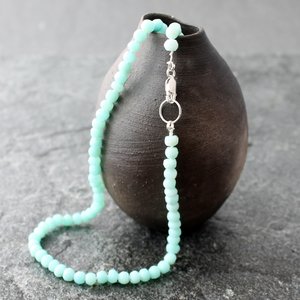 Knotted Peru Blue Opal Necklace, neva murtha jewelry, sunshine coast bc jewelry