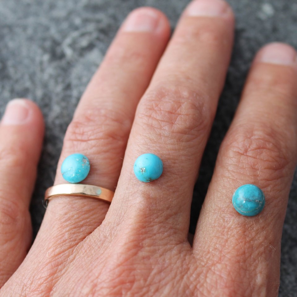 Arizona Bisbee Turquoise Ring with Sterling Silver or 14K Gold 
