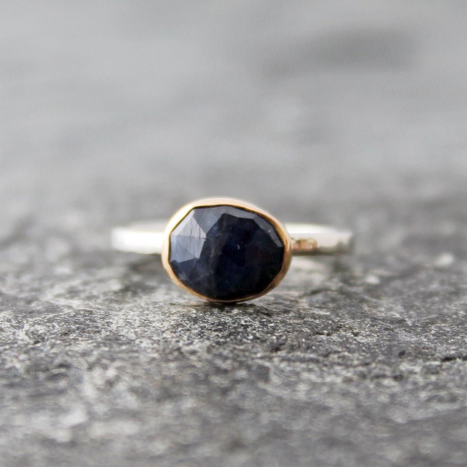 Blue Sapphire Ring, neva murtha jewelry, sunshine coast bc jewelry
