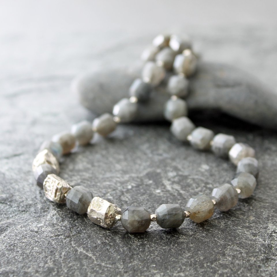 Labradorite Statement Necklace with Sterling Silver