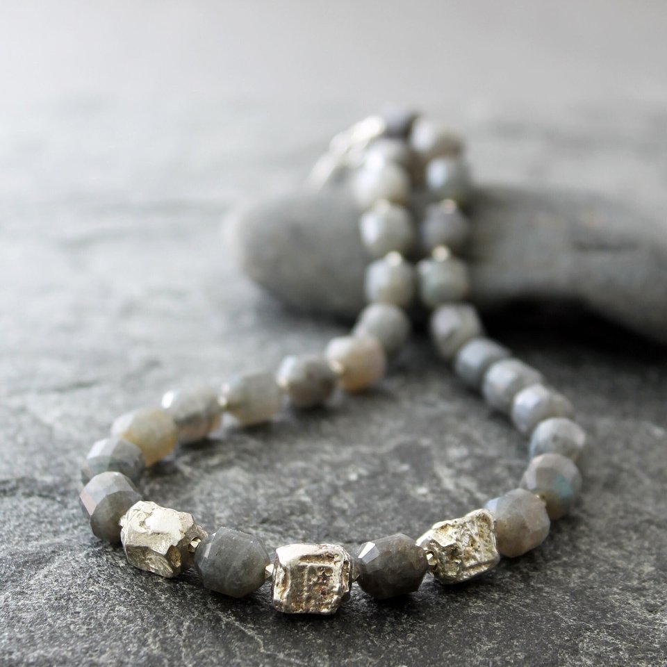 Labradorite Statement Necklace, neva murtha jewelry, sunshine coast bc jewelry