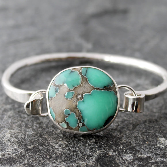 Desert Bloom Variscite Cuff by the Spiral River