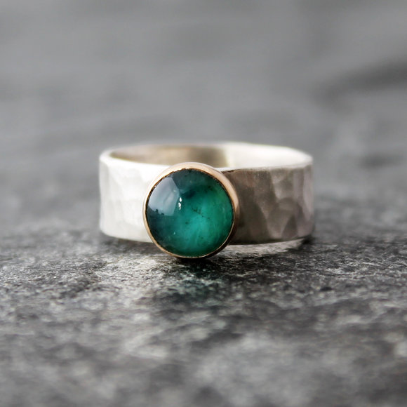 Peru Blue Opal ring by the Spiral River