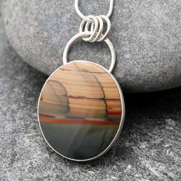 Blue Mountain Jasper Necklace by the Spiral River