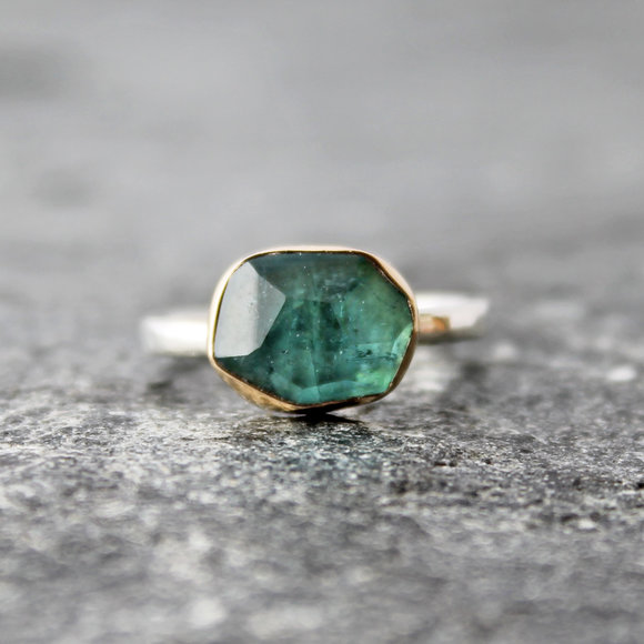 indicolite blue tourmaline alternative engagement ring