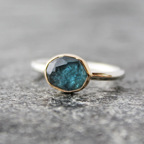 blue tourmaline alternative engagement ring
