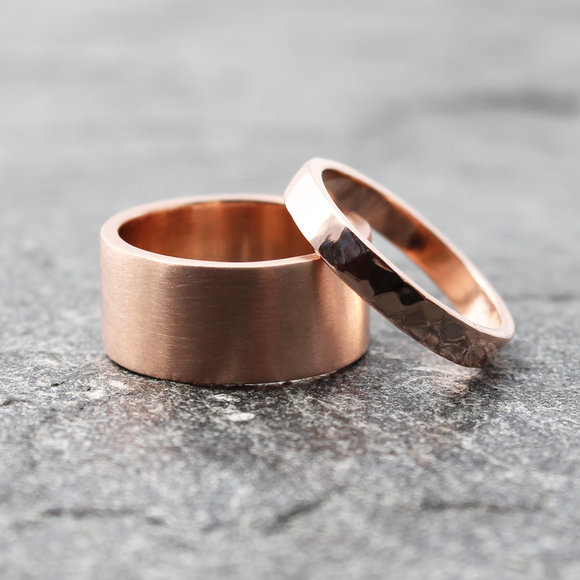 custom rose gold wedding bands