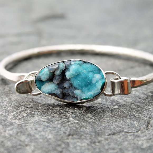 Chrysocolla Druzy Cuff by the Spiral River