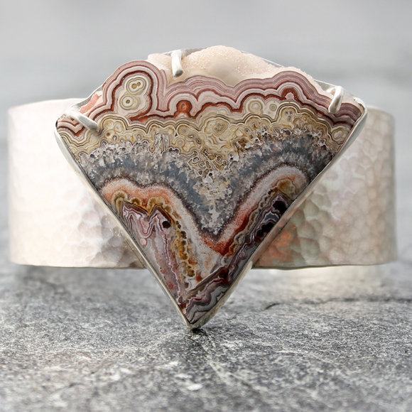 Crazy Lace Agate Cuff by the Spiral River