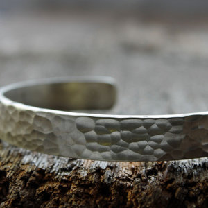 artisan hammered sterling silver cuff