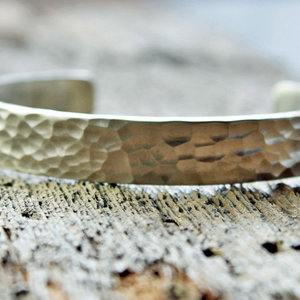 artisan hammered sterling silver cuff