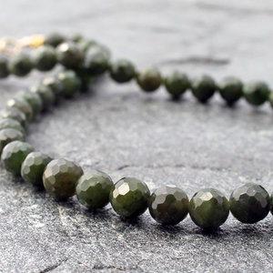 faceted canadian nephrite jade & gold necklace