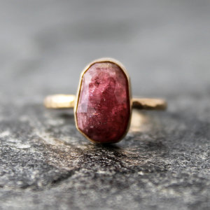 raspberry red tourmaline ring w/ 14K gold