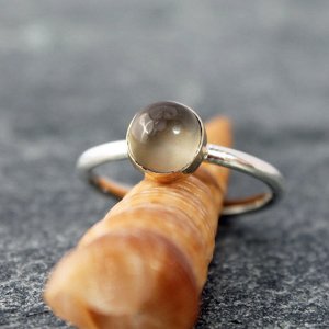 Green Moonstone Ring with Silver or 14k Gold