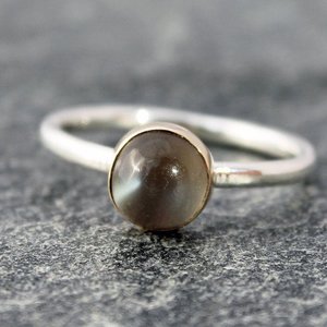 Green Moonstone Ring with Silver or 14k Gold, neva murtha jewelry, sunshine coast bc jewelry