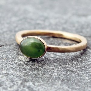 Canadian Nephrite Jade and Gold Ring, neva murtha jewelry, sunshine coast BC jewelry