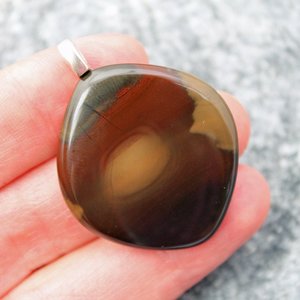 Black Bruneau Jasper pendant, neva murtha jewelry, sunshine coast bc jewelry