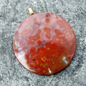 Guadalupe Poppy Jasper pendant, neva murtha jewelry, sunshine coast bc jewelry