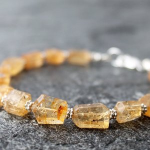 Golden Imperial Topaz Bracelet with Sterling Silver Accents