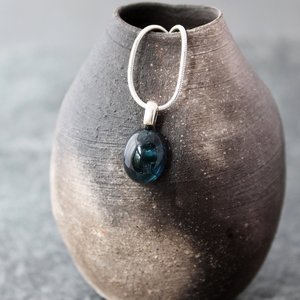 Indicolite Blue Tourmaline Necklace with Sterling Silver Bail