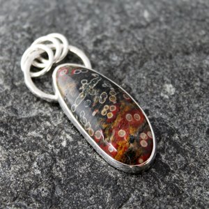 Black Guadalupe Poppy Jasper Necklace with Sterling Silver