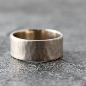 Hammered 14K White Gold Ring with Palladium, neva murtha jewelry, sunshine coast bc jewelry