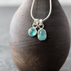 Apatite pendants, neva murtha jewelry, sunshine coast BC jewelry