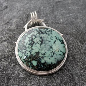 Snowville Variscite Statement Necklace with Fine and Sterling Silver