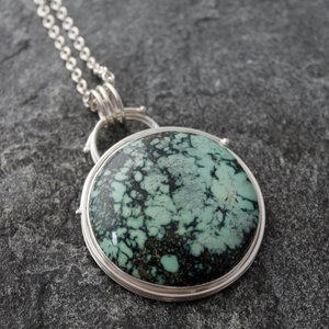 Snowville Variscite Statement Necklace with Fine and Sterling Silver