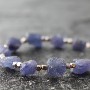 Tanzanite Bracelet with Sterling Silver, 7.5" Wrist