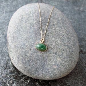 Emerald Pendant in 14K Gold