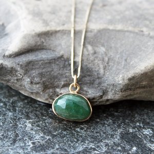 Emerald Pendant in 14K Gold