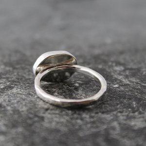Rainbow Moonstone Ring with Sterling Silver, US size 6.25
