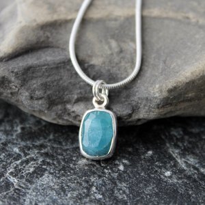 Turquoise Blue Tourmaline Necklace, neva murtha jewelry, sunshine coast bc jewelry