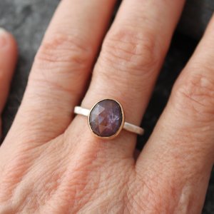 Red Star Sapphire Ring, neva murtha jewelry, sunshine coast bc jewelry