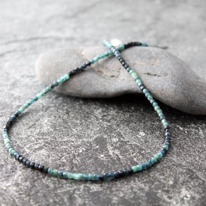 Ombre Blue Tourmaline Choker Necklace