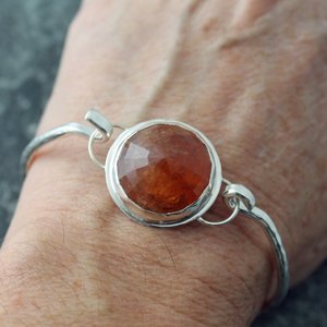 Hessonite Garnet Tension Bracelet, neva murtha jewelry, sunshine coast bc jewelry