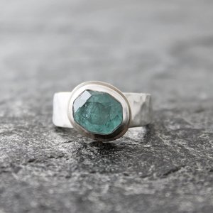 Sea Foam Blue Tourmaline Ring, neva murtha jewelry, sunshine coast bc jewelry