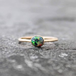 Australian Lightning Ridge Opal Ring, neva murtha jewelry, sunshine coast bc jewelry