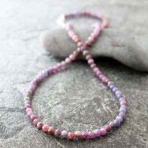 Purple Sapphire Wrap Bracelet and Necklace, 6.5" Wrist