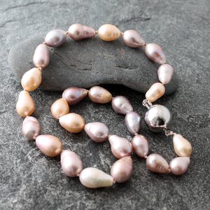 Pink Pearl Necklace, neva murtha jewelry, sunshine coast bc jewelry