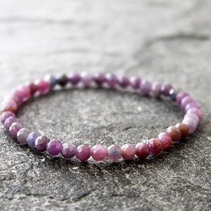 Pink and Purple Sapphire Stretch Bracelet 