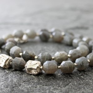 Labradorite Statement Necklace with Sterling Silver