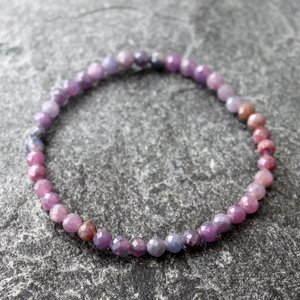 Pink and Purple Sapphire Stretch Bracelet 